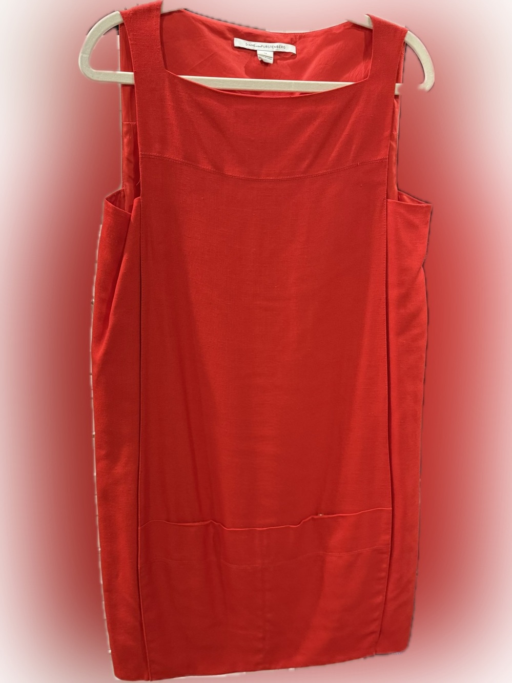 Diane Von Furstenberg Red Sleeveless Shift Dress